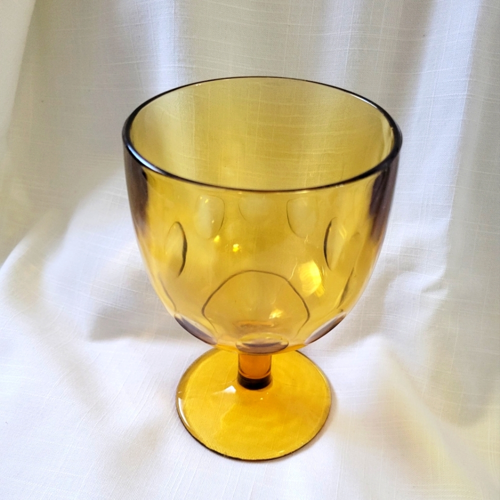 Vintage Barlett Collins Amber Goblet - Picture 6 of 6